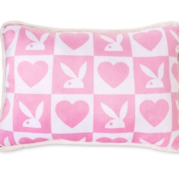 Playboy Pink Faux Fur Reversible 20" Accent Pillow - Picture 3 of 7